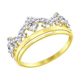 Кольцо из лимонного золота SOKOLOV 017422-2 с фианитом 017422-2 фото