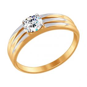 Золотое кольцо SOKOLOV 017427 с фианитом 017427 фото