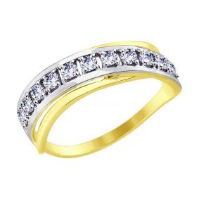 Кольцо из лимонного золота SOKOLOV 017550-2 с фианитом 017550-2 фото