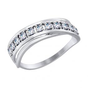 Кольцо из белого золота SOKOLOV 017550-3 с фианитом 017550-3 фото