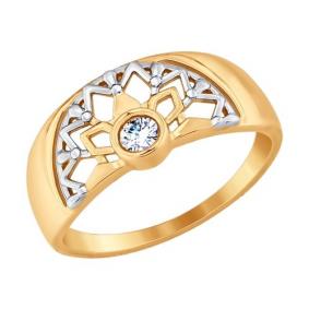 Золотое кольцо SOKOLOV 017600 с фианитом 017600 фото