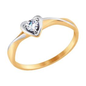 Золотое помолвочное кольцо SOKOLOV с фианитом 017604 017604 фото