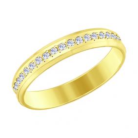 Кольцо из лимонного золота SOKOLOV 017652-2 с фианитом 017652-2 фото