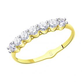 Кольцо из лимонного золота SOKOLOV 017833-2 с фианитом 017833-2 фото