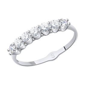 Кольцо из белого золота SOKOLOV 017833-3 с фианитом 017833-3 фото