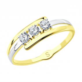 Кольцо из лимонного золота SOKOLOV 017900-2 с фианитом 017900-2 фото