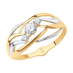 Золотое кольцо SOKOLOV 017927 с фианитом 017927 фото