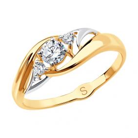 Золотое кольцо SOKOLOV 017939 с фианитом 017939 фото