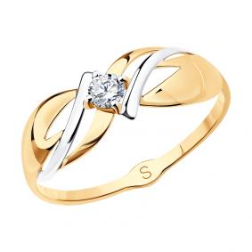 Золотое кольцо SOKOLOV 017988 с фианитом 017988 фото