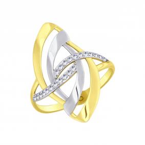 Кольцо из лимонного золота SOKOLOV 018072-2 с фианитом 018072-2 фото