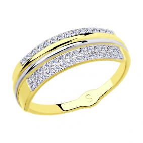 Кольцо из лимонного золота SOKOLOV 018128-2 с фианитом 018128-2 фото