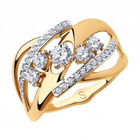 Золотое кольцо SOKOLOV 018174 с фианитом 018174 фото