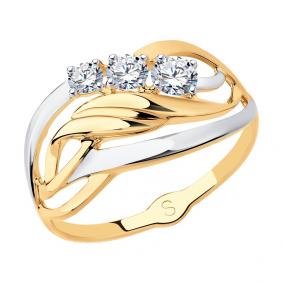 Золотое кольцо SOKOLOV 018183 с фианитом 018183 фото