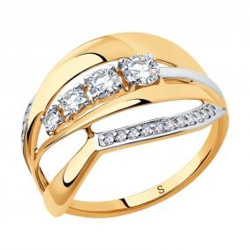 Золотое кольцо SOKOLOV 018284 с фианитом 018284 фото