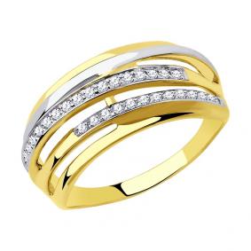 Кольцо из лимонного золота SOKOLOV 018306-2 с фианитом 018306-2 фото