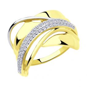 Кольцо из лимонного золота SOKOLOV 018308-2 с фианитом 018308-2 фото