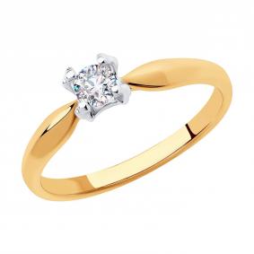 Золотое помолвочное кольцо SOKOLOV с фианитом 018310 018310 фото