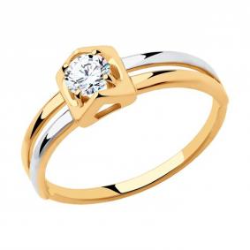 Золотое кольцо SOKOLOV 018355 с фианитом 018355 фото
