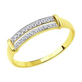 Кольцо из лимонного золота SOKOLOV 018359-2 с фианитом 018359-2 фото