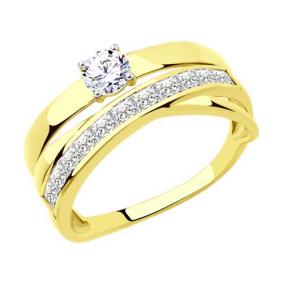 Кольцо из лимонного золота SOKOLOV 018519-2 с фианитом 018519-2 фото