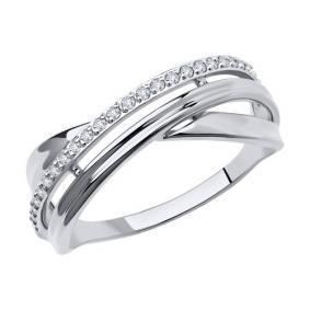 Кольцо из белого золота SOKOLOV 018553-3 с фианитом 018553-3 фото