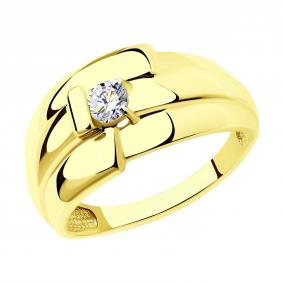 Кольцо из лимонного золота SOKOLOV 018732-2 с фианитом 018732-2 фото