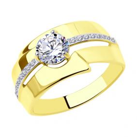 Кольцо из лимонного золота SOKOLOV 018748-2 с фианитом 018748-2 фото