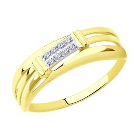 Кольцо из лимонного золота SOKOLOV 018750-2 с фианитом 018750-2 фото