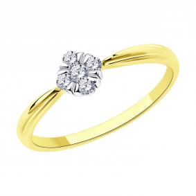 Золотое кольцо SOKOLOV 018759-2 с фианитом 018759-2 фото