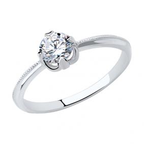 Кольцо из белого золота SOKOLOV 018805-3 с фианитом 018805-3 фото