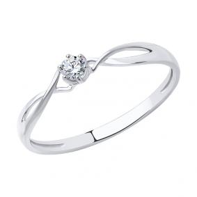 Кольцо из белого золота SOKOLOV 018840-3 с фианитом 018840-3 фото