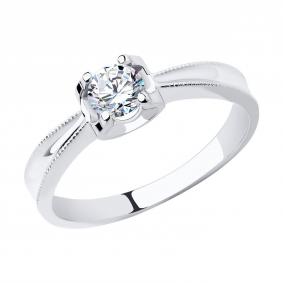 Кольцо из белого золота SOKOLOV 018852-3 с фианитом 018852-3 фото