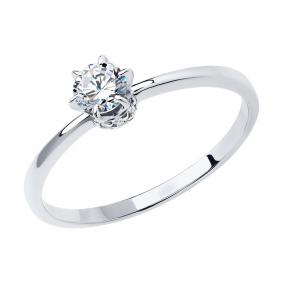 Кольцо из белого золота SOKOLOV 018953-3 с фианитом 018953-3 фото