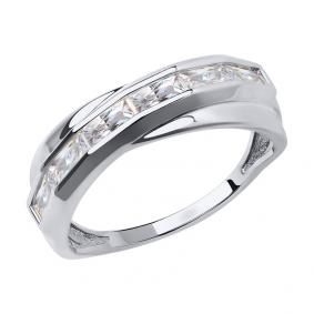 Кольцо из белого золота SOKOLOV 018968-3 с фианитом 018968-3 фото