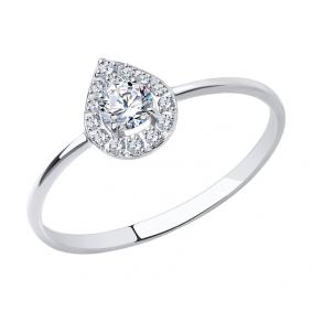 Кольцо из белого золота SOKOLOV 018978-3 с фианитом 018978-3 фото