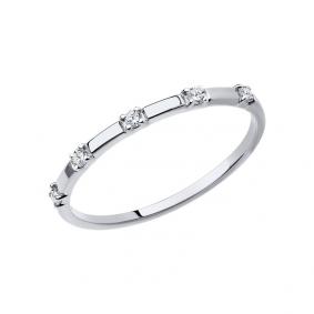 Кольцо из белого золота SOKOLOV 018984-3 с фианитом 018984-3 фото