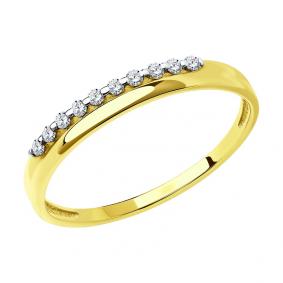 Кольцо из лимонного золота SOKOLOV 019010-2 с фианитом 019010-2 фото