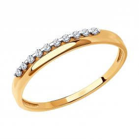 Золотое кольцо SOKOLOV 019010 с фианитом 019010 фото