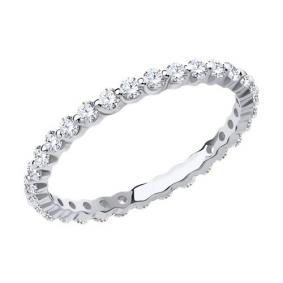 Кольцо из белого золота SOKOLOV 019031-3 с фианитом 019031-3 фото