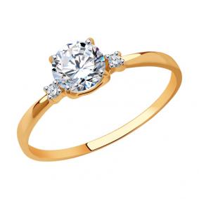 Золотое кольцо SOKOLOV 019034 с фианитом 019034 фото