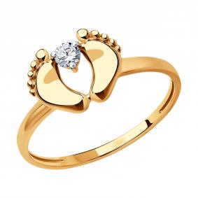 Золотое кольцо SOKOLOV 019036 с фианитом 019036 фото