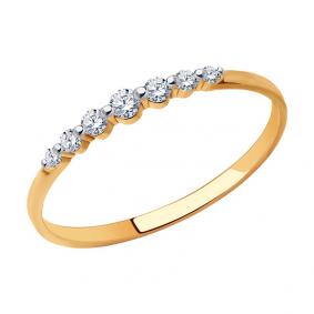 Золотое кольцо SOKOLOV 019038 с фианитом 019038 фото