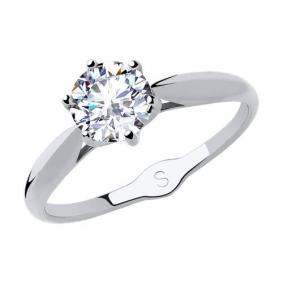 Кольцо из белого золота SOKOLOV 019049-3 с фианитом 019049-3 фото