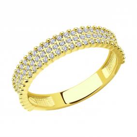 Кольцо из лимонного золота SOKOLOV 019098-2 с фианитом 019098-2 фото