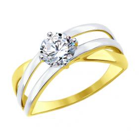 Кольцо из лимонного золота SOKOLOV 019149-2 с фианитом 019149-2 фото