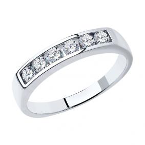 Кольцо из белого золота SOKOLOV 019171-3 с фианитом 019171-3 фото