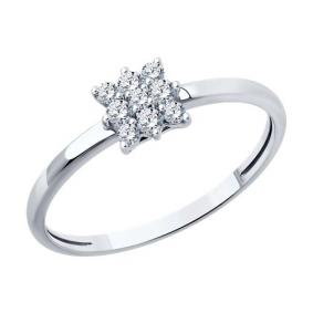 Кольцо из белого золота SOKOLOV 019200-3 с фианитом 019200-3 фото