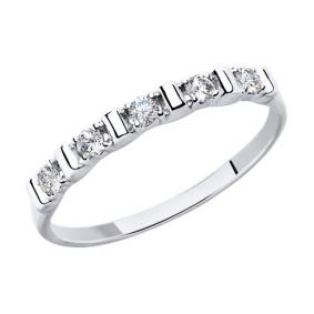 Кольцо из белого золота SOKOLOV 019207-3 с фианитом 019207-3 фото