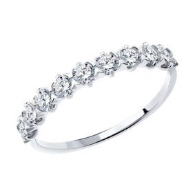 Кольцо из белого золота SOKOLOV 019236-3 с фианитом 019236-3 фото