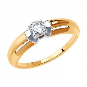 Золотое кольцо SOKOLOV 019289 с фианитом 019289 фото